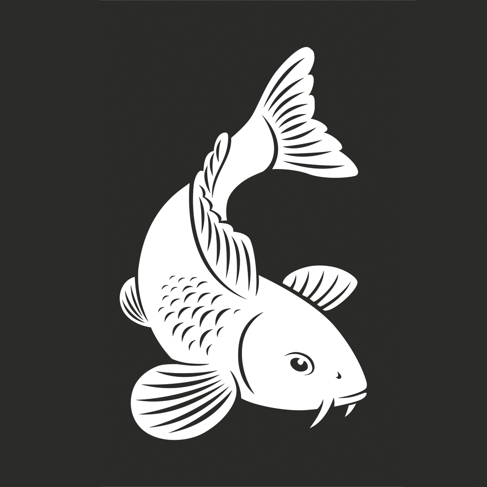fisch_ausgef_llt_1920x1920 Koi Autoaufkleber ausgefüllt weiß 2 Stück – Bild 1