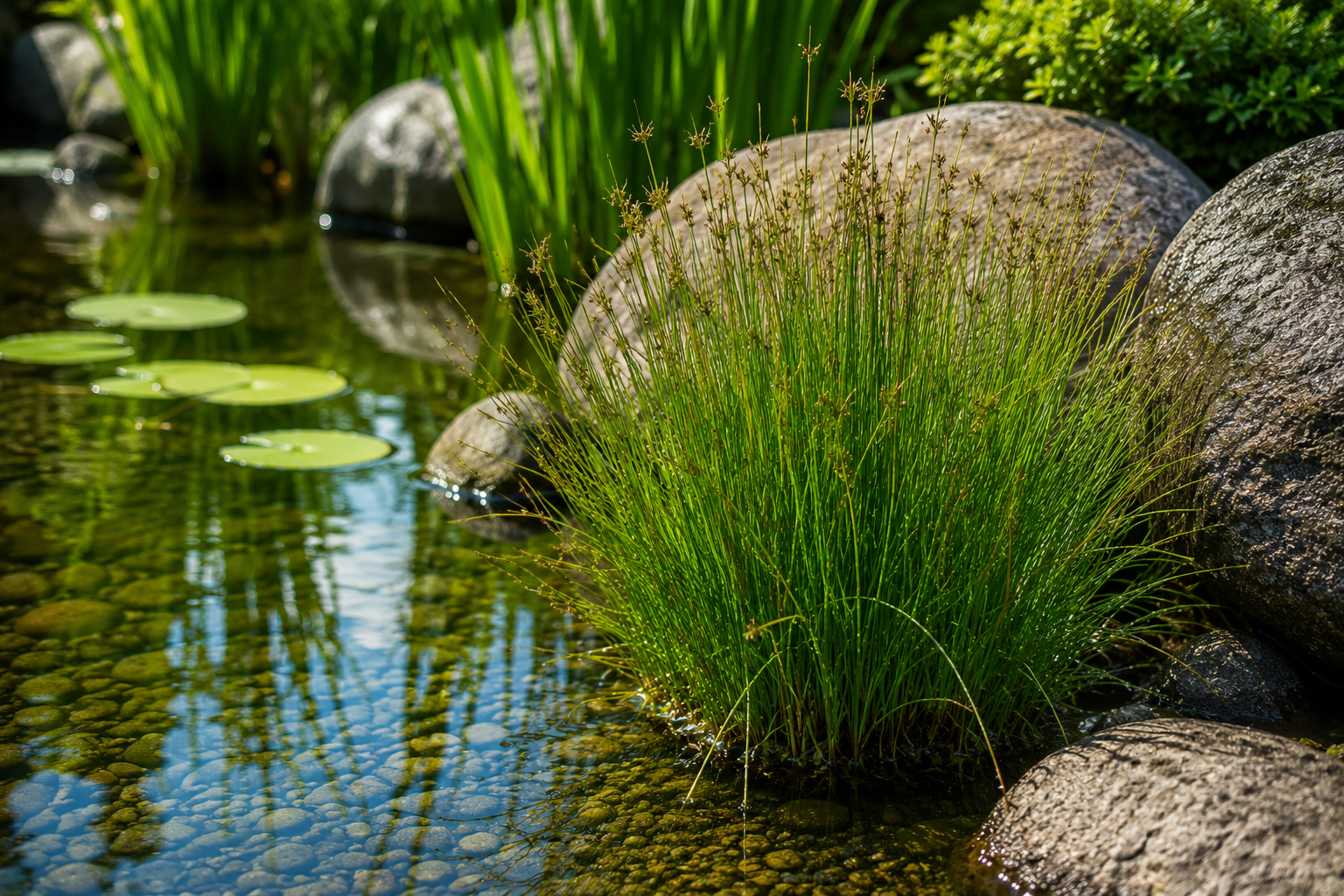 Nadelsimse im Gartenteich Wasserpflanzen für den Gartenteich Nadelsimse - Teichpflanze – Bild 1
